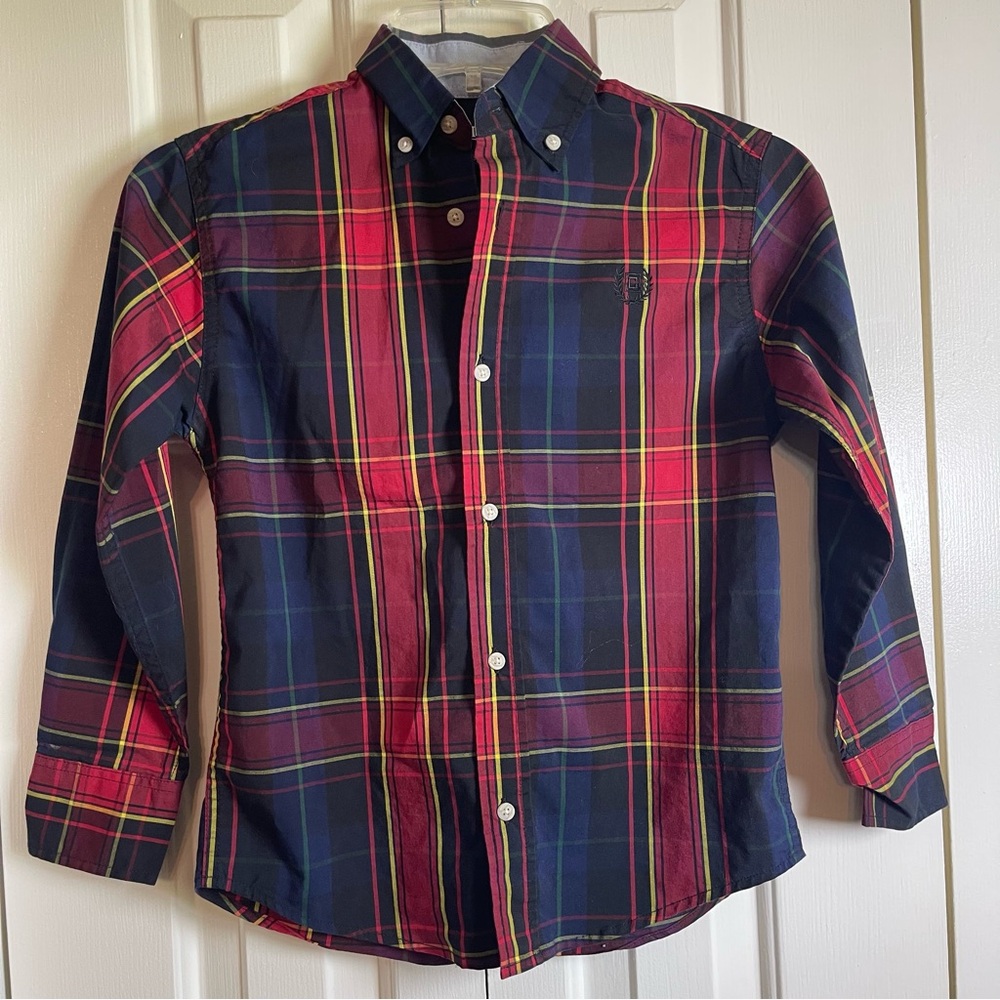 Chaps Strips/Plaid Casual‎ Button Down Shirt with Classic Collar size 8 T14